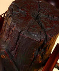 Close-up of a rustic wooden beam for the Rustic 6 Light Wooden Glass Barn Chandelier Hanging Ceiling Lamp Fixture.