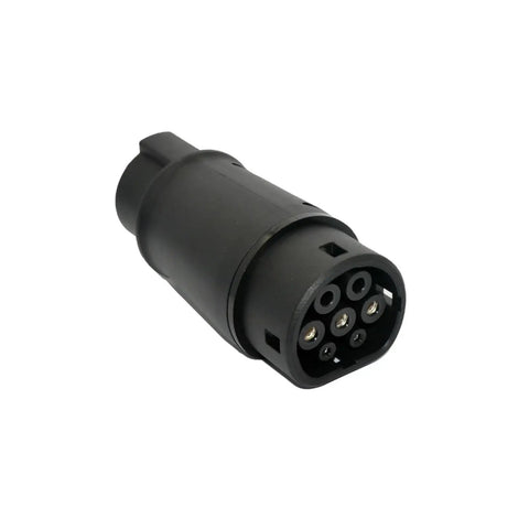 Black Type 2 J1772 plug end of Portable DC Fast Charging Adapter For Electric Cars Type 1 To Type 2 J1772 Plug.