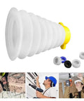 Silicone Drill Dust Cover Baffle With Quick Attach Dust Collector for MessFree Job, includes 5 sealing rings for 160mm drills, easy install.
