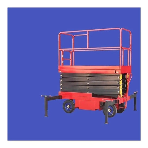 Heavy Duty Mobile Scissor Lift With Electric Hydraulic Platform Four Meter Rise And Five Hundred Kilogram Capacity For Warehouse Work Featuring Pure Copper Motor Delivering Rock Solid Performance All Day Long