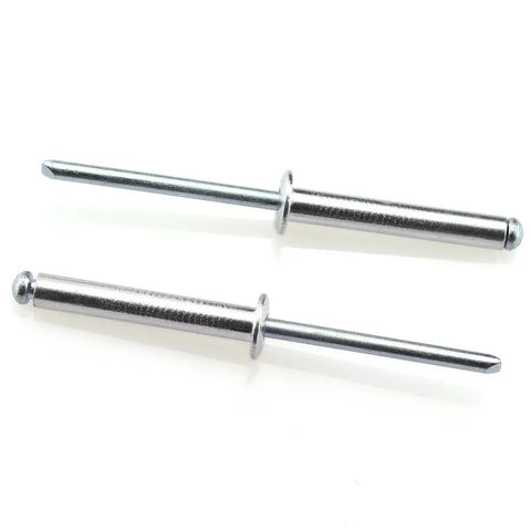 Aluminum Blind Rivet Set 60 Pcs 3/16 By 1-3/16 In Dome Head Open End Self Plugging Beefy Fasteners for metal and plastic projects.