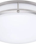 Brighten Your Pad With A Double Ring LED Ceiling Light Dimmable Flush Mount For Porch And Rooms 22W 1800 Lumens Warm White 2700K Brushed Nickel ETL Approved