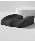 Premium Ergonomic Memory Foam Wedge Car Seat Cushion for MINI, black contoured design, elevates seating posture.