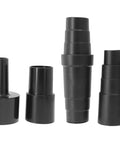 Upgrade Your Setup With This Five Piece Vacuum Hose Adapter Set, black PP connectors for dust collection systems.