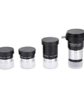 1.25 Inch Plossl Eyepiece Set With 4mm 10mm 25mm Plossl Eyepieces And 2X Barlow Lens With T Adapter on white background