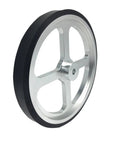 KVXJH Aluminum Encoder Meter Wheel Synchronous Wheel Length Measuring Rubber Wheel Perimeter 500mm with 10mm hole side view