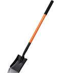 Heavy Duty Garden Shovel With Metal Handle 43.3 Inch Square Shovel For Digging Camping Beach And Car Trips Pro Grade Tool Orange
