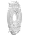 Angled view of Attica Thermoformed PVC Ceiling Medallion Fits Canopies Up To Five And Five Eighths Inches, decorative pattern details
