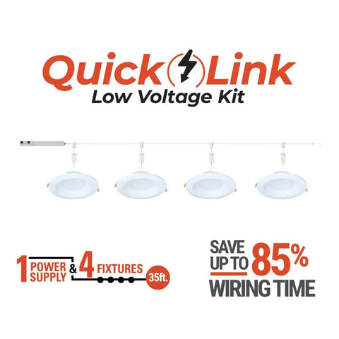 6 Inch QuickLink Canless LED Downlights With Selectable CCT 2700K 3000K 3500K 4000K 5000K White 4 Pack wiring setup