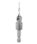 Heavy Duty 82 Degree Carbide Countersink Drill Bit, 1/4 Inch Hex Shank, designed for smooth pilot holes in wood and metal.