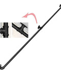 Rock Solid Adjustable Stair Banister Handrail One To Twenty Feet indoor/outdoor loft railing, metal pipe bracket detail.