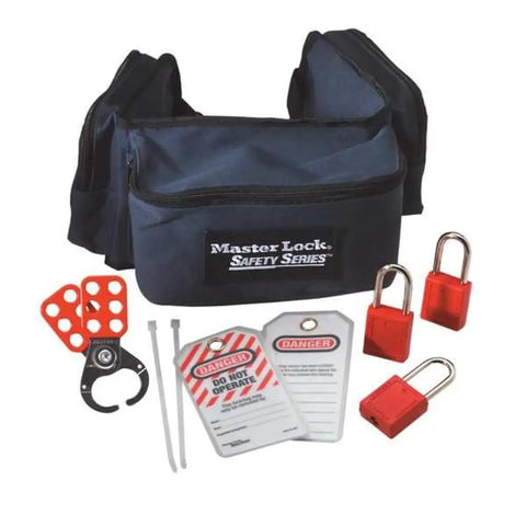 Pro Grade Lockout Tagout Group Kit For Electrical Lockouts With Ultra Durable Carrying Case OSHA Compliant Safety System Includes Padlocks Hasps Devices And Easy On The Job Organization For Industrial Teams displayed in photo.