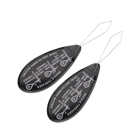 Aluminum Needle Threader Set With Flexible Wire Tips For Easy Needle Threading In Sewing And Embroidery Lightweight And Handy For Hand Or Machine Needles Perfect For Seniors And DIY Craft Lovers Must Have, two black threaders