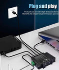 Five Port PoE Gigabit Ethernet Switch With Web Management, DIN Rail Mount connected to devices for network management.
