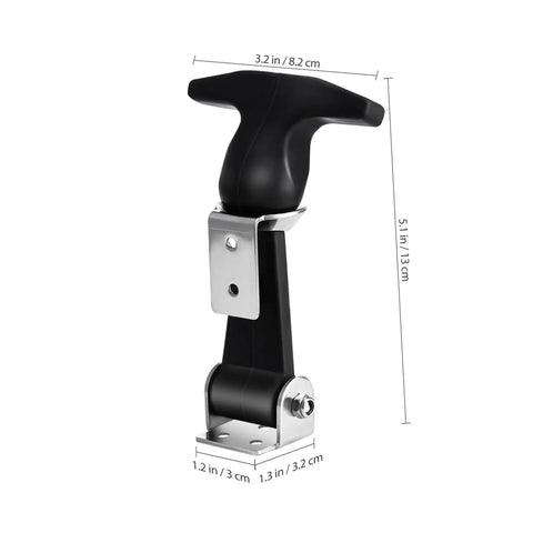 Stainless Steel T Handle Latches With Rubber Grip, Heavy Duty Tool Box And Truck Hood Latch, dimensions shown, side view