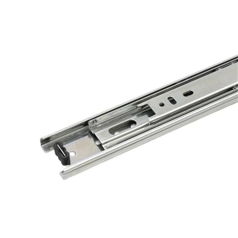 Close-up of One Piece 42mm Telescopic Kitchen Drawer Slides with Full Extension Ball Bearing Runners, metal construction