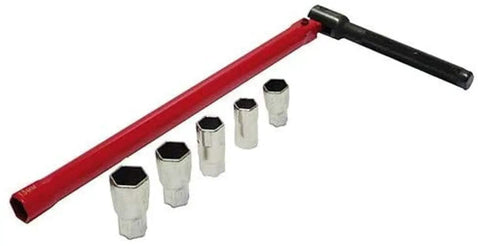 8-13mm Wrench Socket Plumber Kit For Tap Back Nut Installation In Tight Spaces No-Sweat Angled Handle 5 interchangeable nut heads