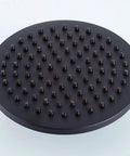 Round black shower head with multiple nozzles, part of UMJIGF Shower System with Hot and Cold Water Black Shower Faucet Set.