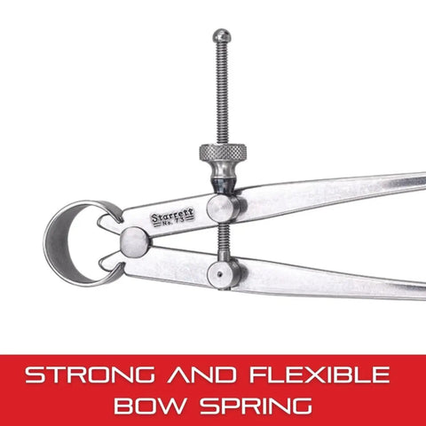 Yankee Spring Type Inside Calipers With Flat Legs And Solid Nut Hardened Fulcrum Stud Spring Joint 4 Inch Capacity Pro Grade Tool