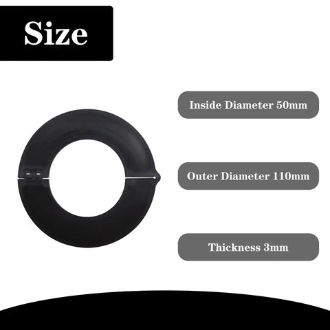 Eight Pack 50mm Excavator Bucket Pin Shim Kit Detachable for Excavator and Skid Steer, shown with size specifications