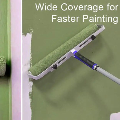 Killer 18 Inch Shedless Paint Roller Cover Haul 48 Pack Lint Free With End Caps Professional Grade on a wall for wider coverage.
