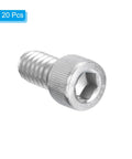 Hex Socket Cap Head Screws Set, 30 Pcs 1/4-20 X 7/8 Inch Fully Threaded Stainless Steel Bolts close-up
