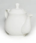 Gooseneck Porcelain Teapot With Lotus Design, 14oz Ceramic Tea Pot For Tea Or Coffee Brewing, Vintage Style Water Pot, Small Kettle For Kitchen