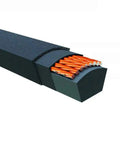 Cross-section of Beefy Rubber V Belt Wrapped Black For Industrial Machinery 1753mm Inside Circumference 13mm Width 8mm Height