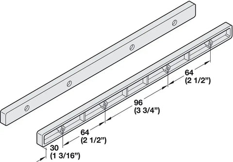5 Pairs Hard-Hitting Hella Smooth Plastic Drawer Rails Side Mount Screw-On 11-Inch White detailed dimensions and profile view.