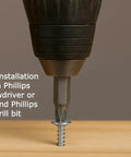 Number 8 X 1 Inch Zinc Plated Truss Head Wood Screws 100 Pack Phillips Drive Carbon Steel Fasteners in a drill.