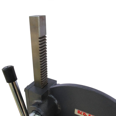 Side view of Beefy Three Ton Manual Arbor Press For Bearing Installation And Metal Bending Eleven Inch Height Portable Hand Press