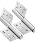 Detachable Flag Hinge Set In Stainless Steel 5 Inch By 2.5mm Built Tough Heavy Duty Weld On Door Hardware For Fire Doors And Bathroom Doors Rust Resistant Durable Pair