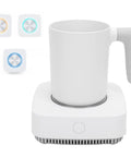 Ultimate Desktop Mug Warmer And Cooler Plate Two In One Smart Heating And Cooling Base for Coffee Milk Tea, white color design.