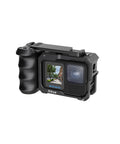 Street Snap Grip Kit For GoPro Hero 13 12 11 10 9 Black With Metal Cage And Ergonomic Handle, shown with mounted camera.
