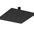12 Inch Square Rain Shower Head With High Pressure Waterfall Flow, Ultra Thin Stainless Steel, Matte Black, Silicone Nozzles, Ceiling Mount