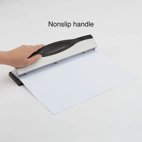 Heavy Duty 3 Hole Punch For Office Paper with non-slip handle, High End Adjustable Desktop Punch That Delivers Precise 0.28 Inch Holes
