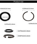 Essential 3/8 Inch Impact Wrench Retaining Rings And Round Sealer Clamps Made From Durable Rubber, various sizes shown.
