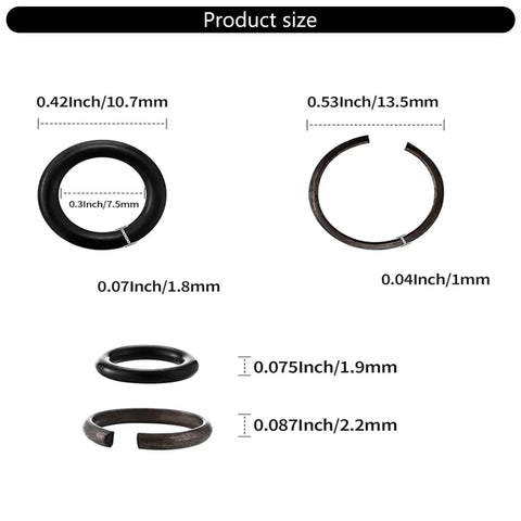 Essential 3/8 Inch Impact Wrench Retaining Rings And Round Sealer Clamps Made From Durable Rubber, various sizes shown.