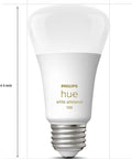 Smart 75W Equivalent A19 LED Bulb With White Ambiance From Warm To Cool, 1100 Lumens, E26 Base, Indoor Use, Hue App Control