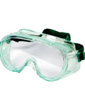 PVC Lightweight Direct Vent Mini Economy Safety Goggles With Green Tinted Body And Clear Lens For Small Faces, Direct Vent Airflow