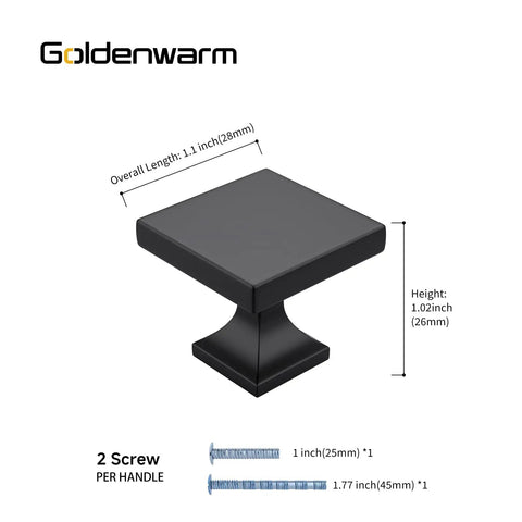 5 Pack Matte Black Square Cabinet Knobs For Kitchen And Bath Zinc Alloy Hardware Handles And Drawer Pulls Durable Build With A Slick Dope Finish Easy Install And Long Lasting