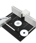 Built Tough Aluminum Router Table Insert Plate And Portable Woodworking Bench Flip Plate Kit with sliding fence and miter gauge