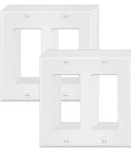 10-pack of 2-Gang Decora Wall Plate Cover White Durable Unbreakable Polycarbonate Electrical Faceplate for switches and outlets