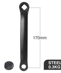 Beefy 170mm Left Steel Crank Arm For Bikes With Diamond Hole Replacement Part Black Durable Construction Easy Install