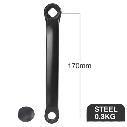 Beefy 170mm Left Steel Crank Arm For Bikes With Diamond Hole Replacement Part Black Durable Construction Easy Install