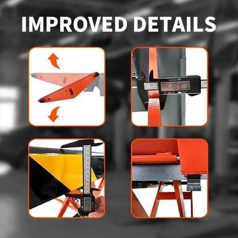 Improved details of Mid Rise Electric Scissor Lift 110V featuring robust design and precise measurements for reliable shop performance.