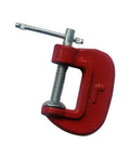 Heavy Duty Steel C Clamp 1 Inch G Clamp For Woodworking And Welding Jobs With Swivel Pad and Acme Screw Thread, red finish.