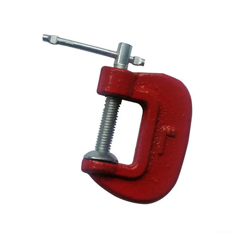 Heavy Duty Steel C Clamp 1 Inch G Clamp For Woodworking And Welding Jobs With Swivel Pad and Acme Screw Thread, red finish.