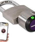 Weatherproof Smart Padlock With Bluetooth App Unlock Keycard And Digital Pin Codes Anti Drill Stainless Steel Lock