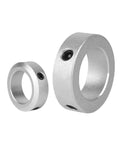 Solid Heavy Grip Aluminum Alloy Shaft Collar With Set Screw Fixing Ring Fits 6 To 30MM Rods For Machine Tools And Gearboxes Anodized Surface Keeps Things Locked Down Tight One Piece Clamp With Serious Hold Power For Real Jobs, shown in two sizes